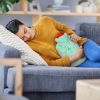 2L Hot Water Bottle w/ Plush Cover Classic Natural Rubber Hot Water Bag Feet Warmer For Pain Relief Hot Compress Heat Therapy Warm Neck Shoulders