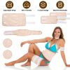 Castor Oil Pack Wrap Set of 6 Reusable Organic Pack Compress Belt Wrap for Waist Neck Arms Legs with Adjustable Elastic Strap Machine Washable